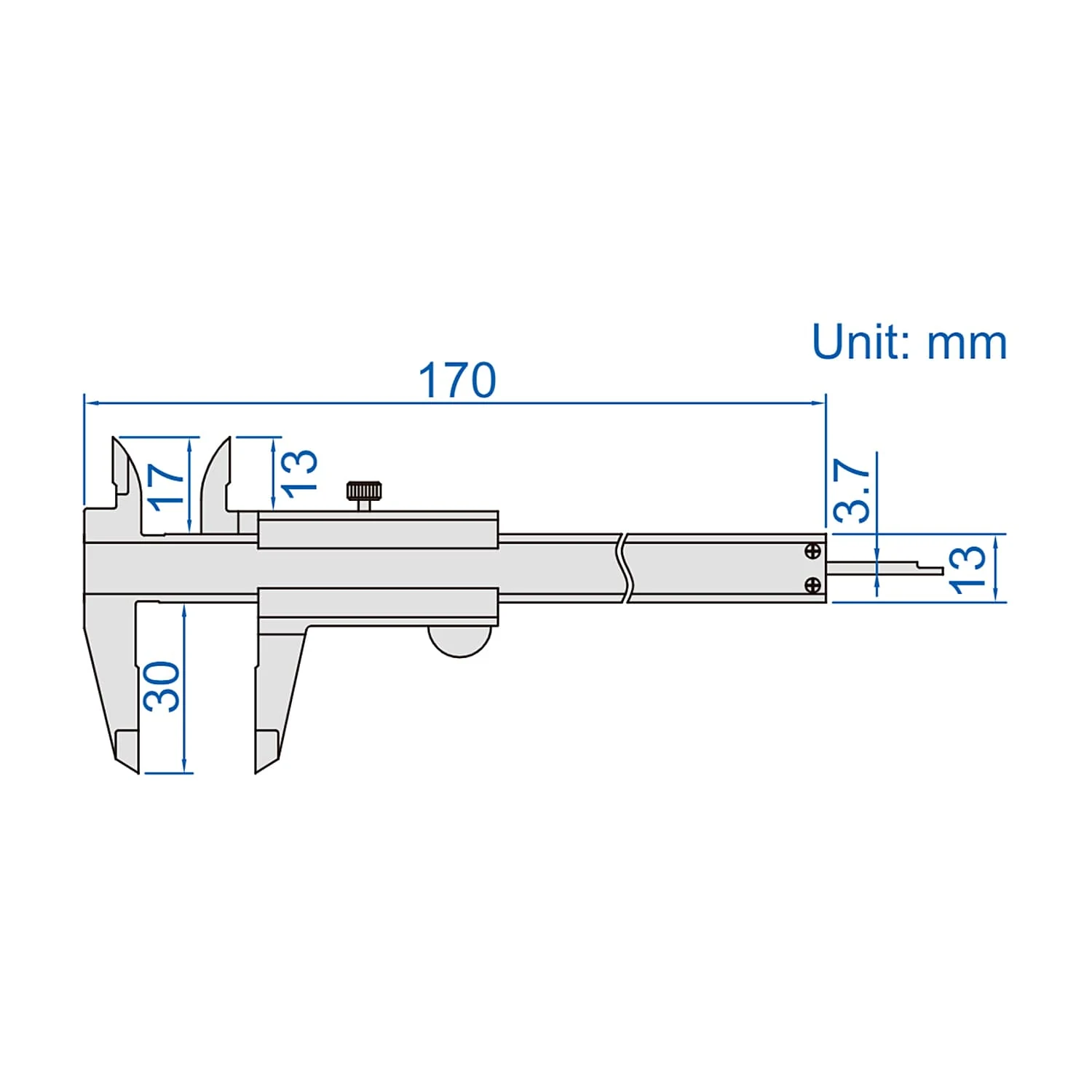 Insize 100 mm / 4 inch Mini Vernier Caliper, 1203-1003