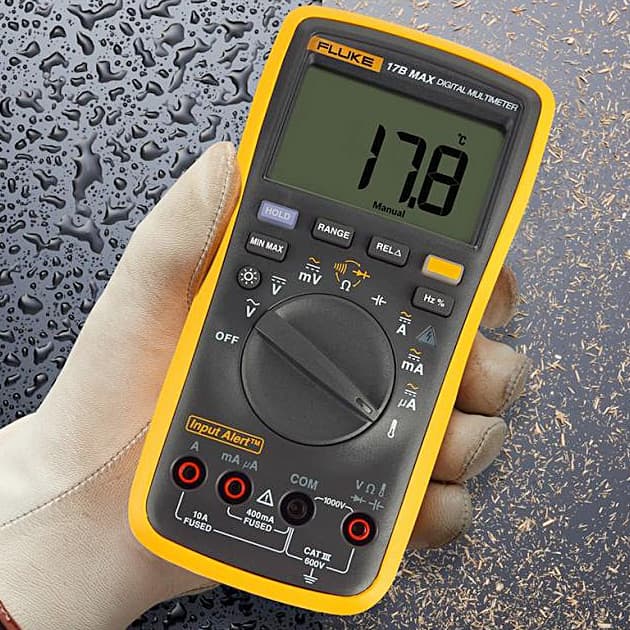 Fluke 17B Max-01 6000 Counts / 600V Digital Multimeter With TL75 Test Leads