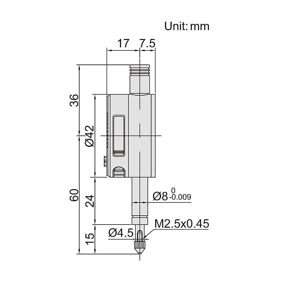 Insize 5 mm / 0.2 inch Compact Digital Indicator, 2114-5F