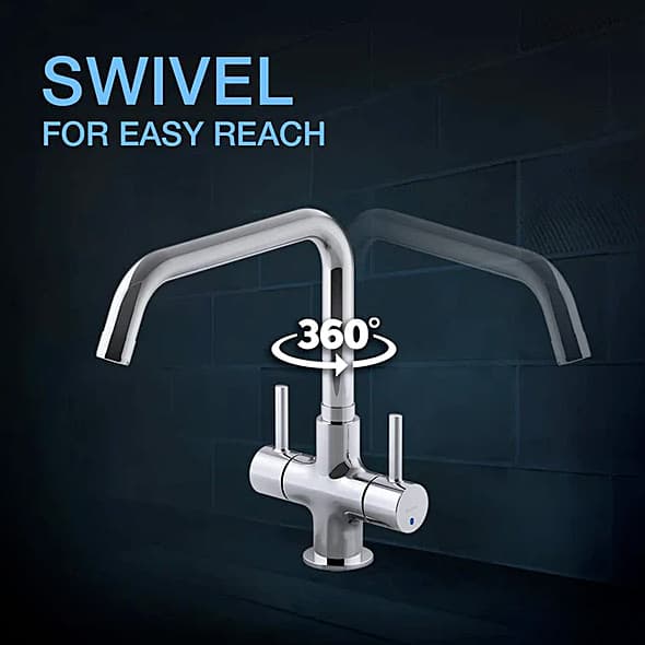 Kohler Cuff Dual Handle Kitchen Sink Faucet With Upward Spout In Polished Chrome Finish, K-37316IN-4-CP