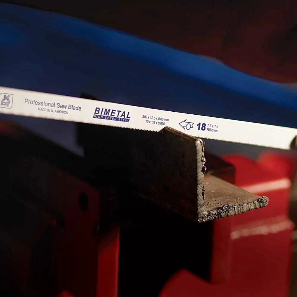 JK 300 x 12.5 x 0.63 mm, 12 x 1/2 x 0.025 Inch, 24 TPI Bi-Metal Hand Hacksaw Blade - North America (Pack of 10 Pcs), SD7800884
