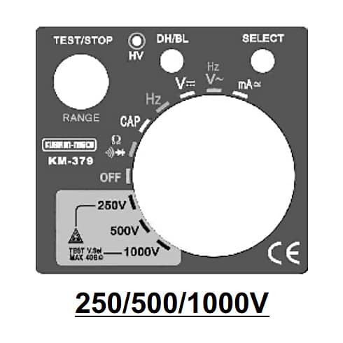 Kusam-Meco 1000V / 40G Ohms Digital Insulation Resistance Tester With Multimeter Functions, KM 379