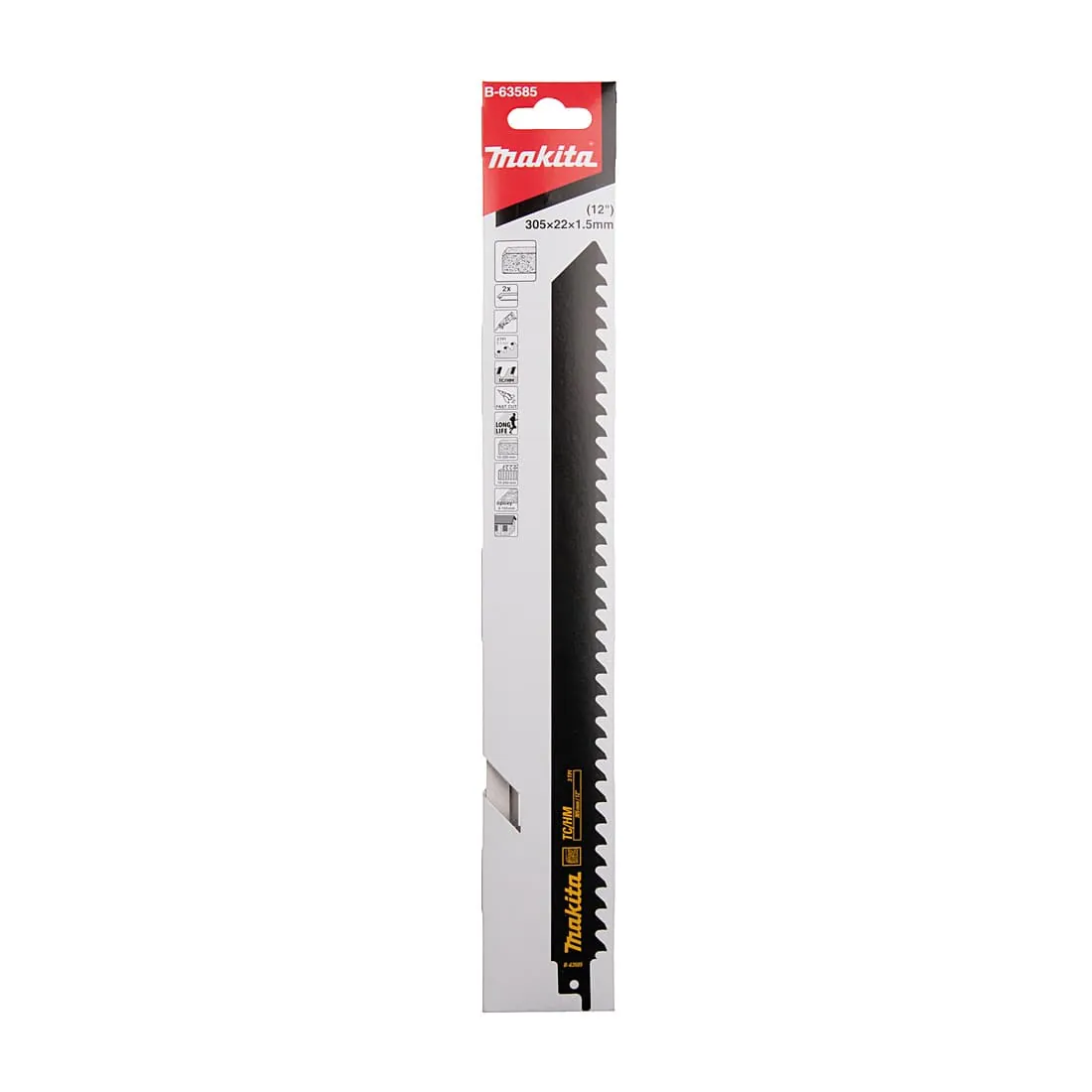 Makita 300 mm / 12 Inch Reciprocating Saw Blades For Aerated Concrete (Pack of 2 Pcs), B-63585