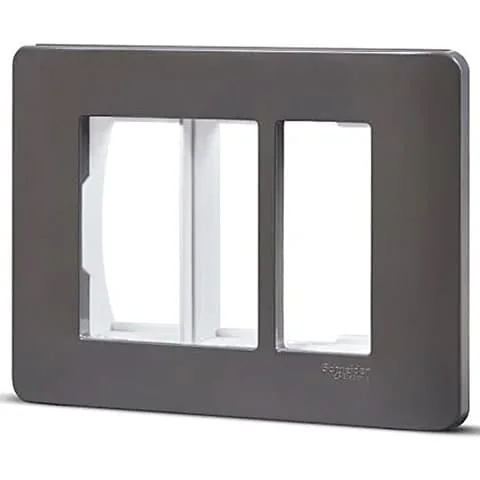 Schneider Electric Zencelo 3 M Grid & 3 Module Cover Frame - Dark Grey (Pack of 10 Pcs), IN8403C(BZ)