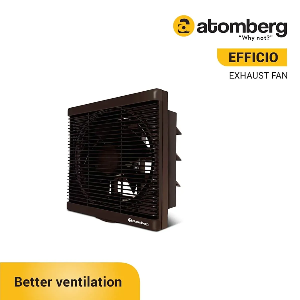 Atomberg Efficio 200 mm Energy Saving Exhaust Fan With BLDC Motor (Brown)