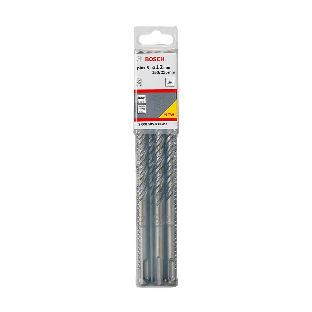 Bosch 12 x 215 mm SDS Plus-5X Hammer Drill Bits, 2 608 585 630