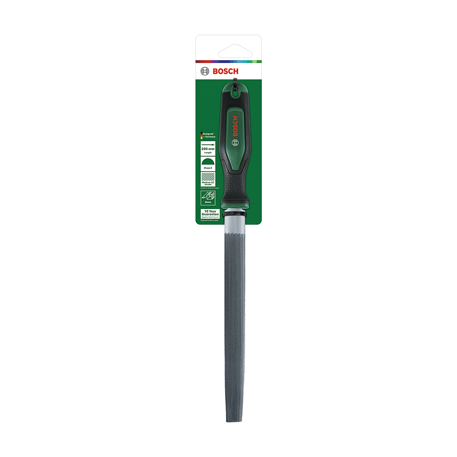 Bosch 200 mm / 8 inch Half-Round Metal File, 1 600 A03 DR8