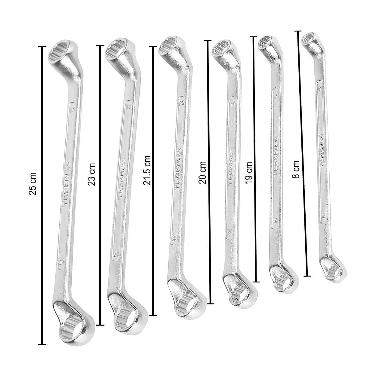 Taparia 6 Pcs, Shallow Offset Ring End Spanners Set, 1806