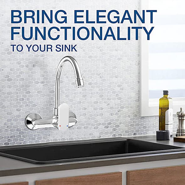 Kohler Kumin Single Handle Wall Mount Kitchen Faucet In Polished Chrome Finish, K-99483IN-A4-CP