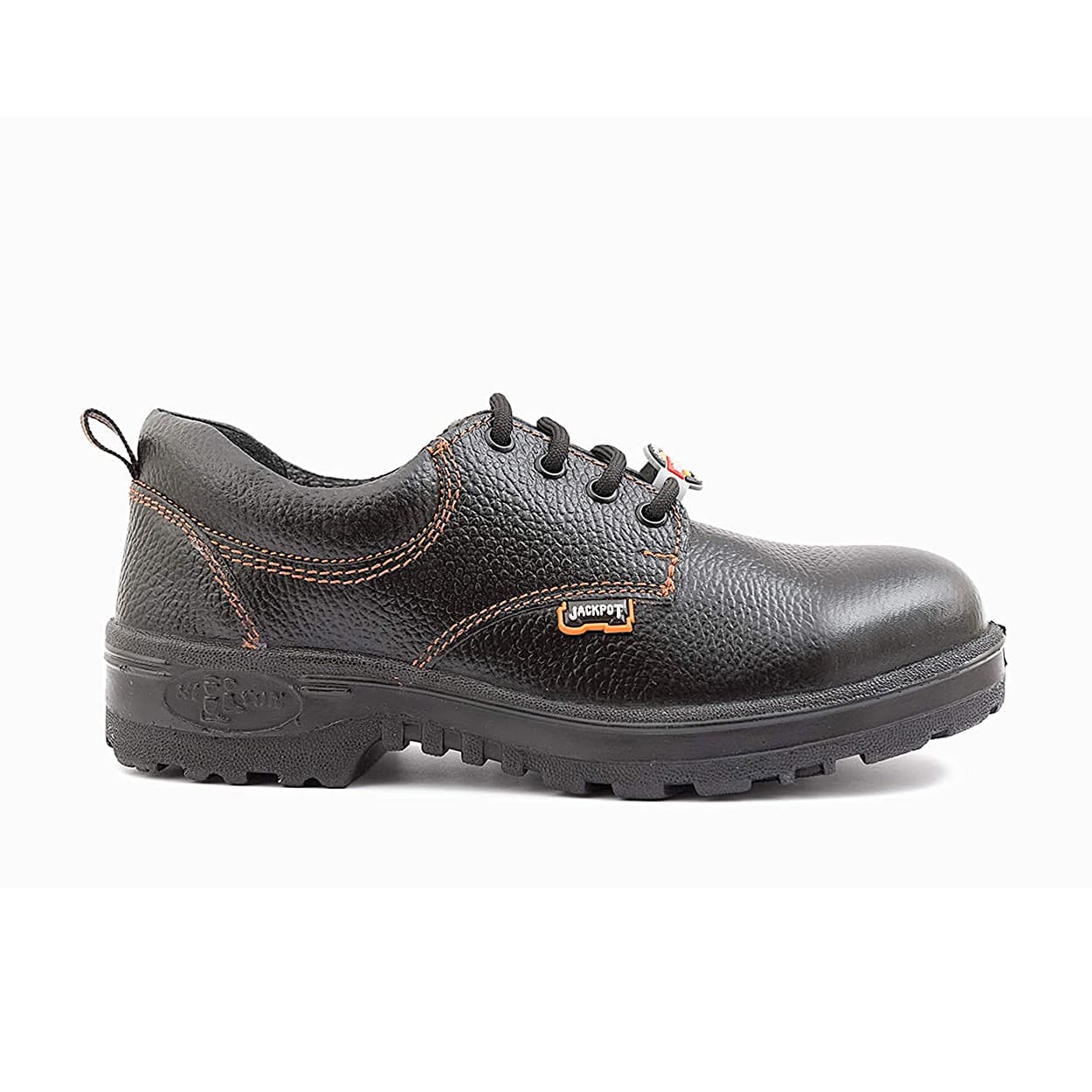 Hillson ISI Marked Single Density Leather Jackpot Safety Shoes - Steel Toe (Black)