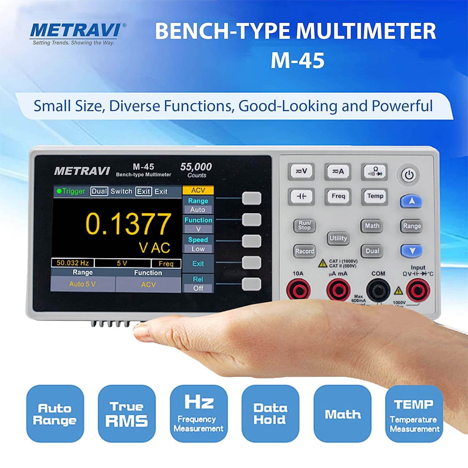 Metravi 5 Digit / 55000 Counts Bench-type Digital Multimeter, M-45
