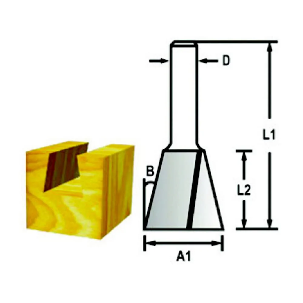 Makita 12 mm Router Bit (Dovetail Bit), D-48103