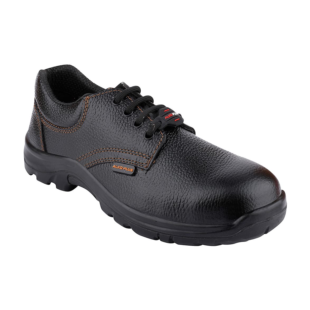 Alko Plus Low Ankle Buff Leather Safety Shoe with PU Single Density Sole - Steel Toe (Black), APS 1051