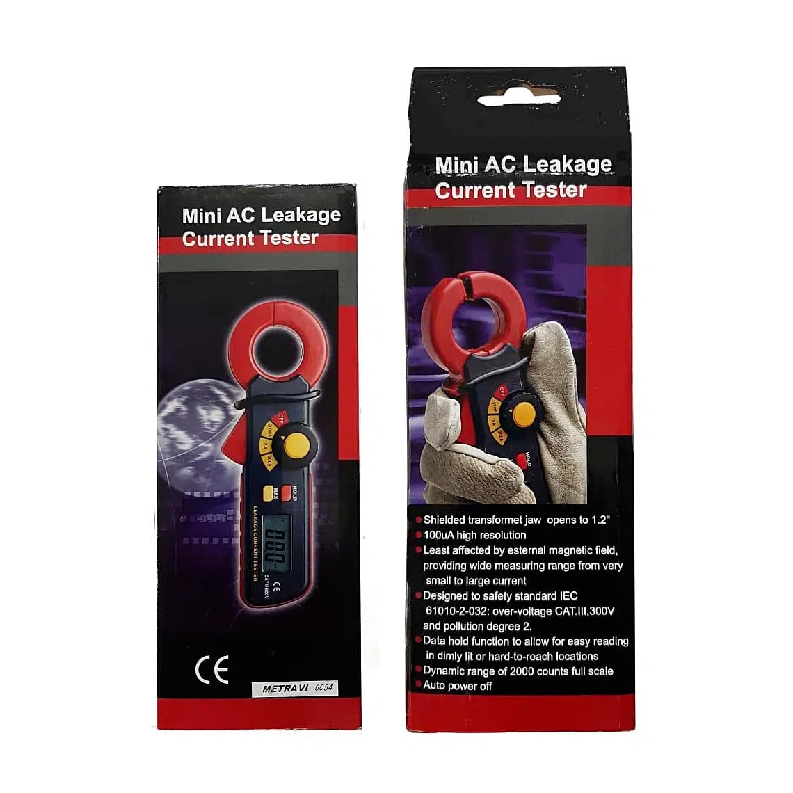 Metravi 3-1/2 Digit / 30 mm Digital AC Leakage Current Clamp Meter, DT-6054