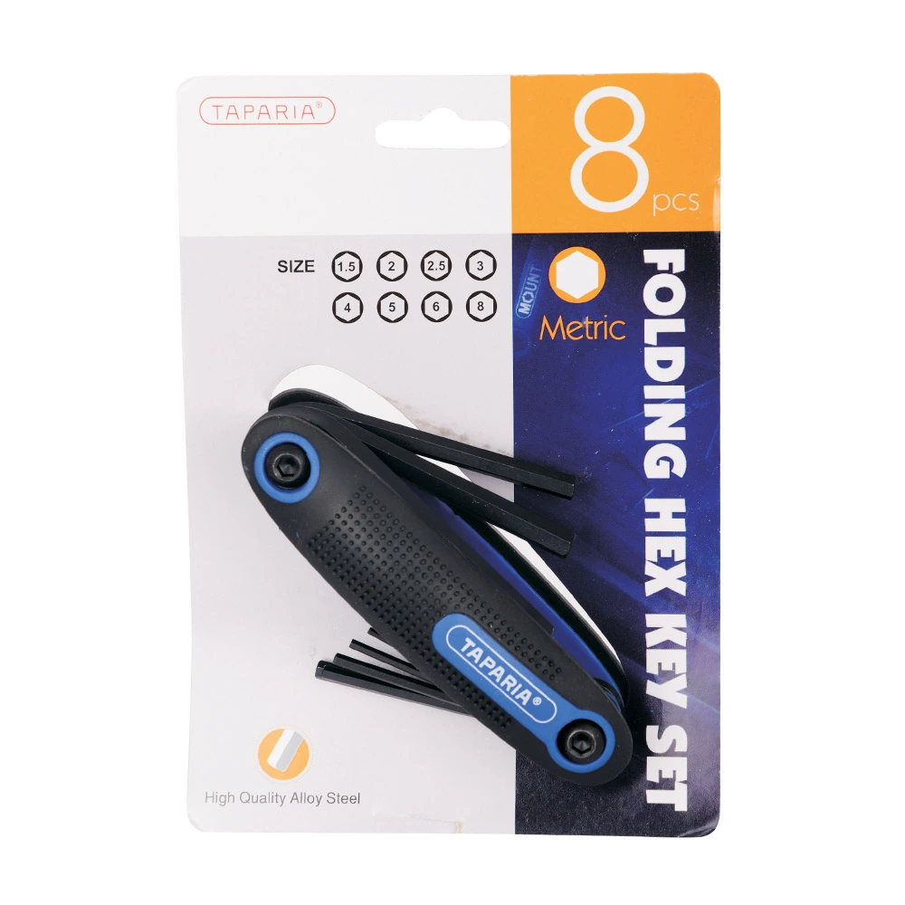 Taparia 8 Pcs (1.5 mm - 8 mm) Folding Hex Allen Key Sets, KFM 8