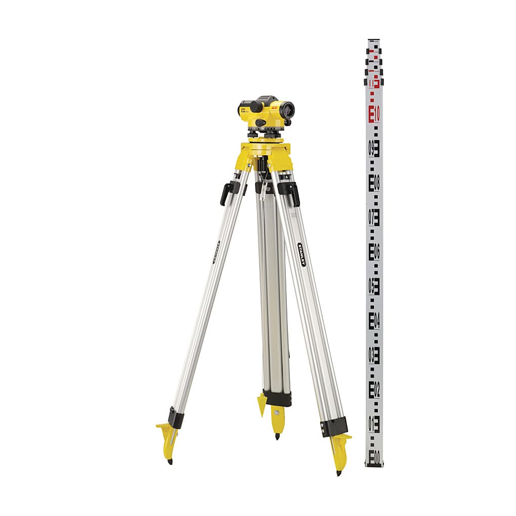 Stanley AL32XL Optical Level Site Pack Set With Tripod And Staff, 1-77-244