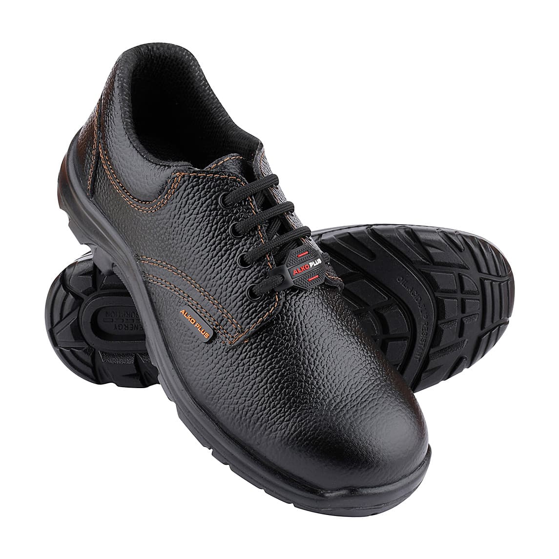 Alko Plus Low Ankle Buff Leather Safety Shoe with PU Single Density Sole - Steel Toe (Black), APS 1051