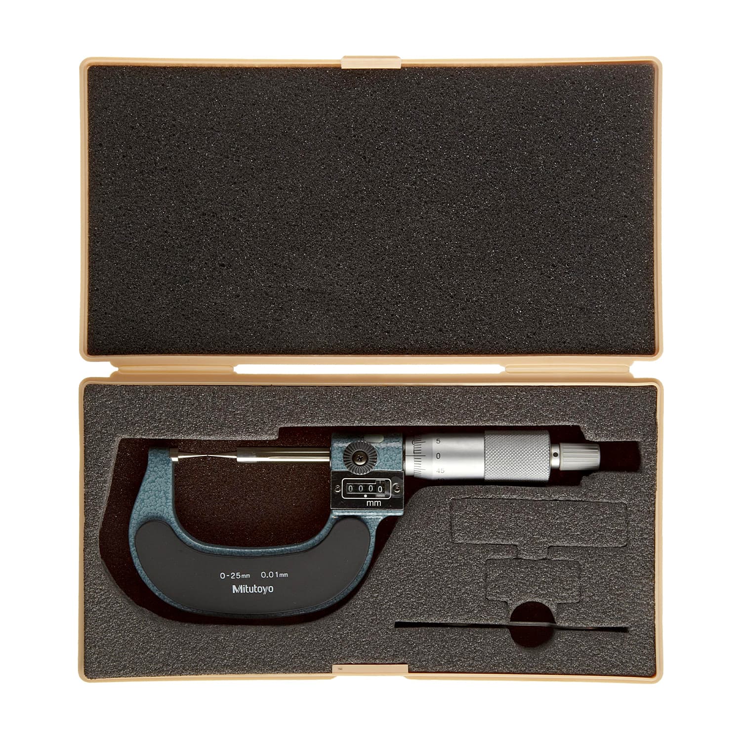 Mitutoyo 0 - 25 mm / 30 Degree Mechanical Counter Point Micrometer, 142-201