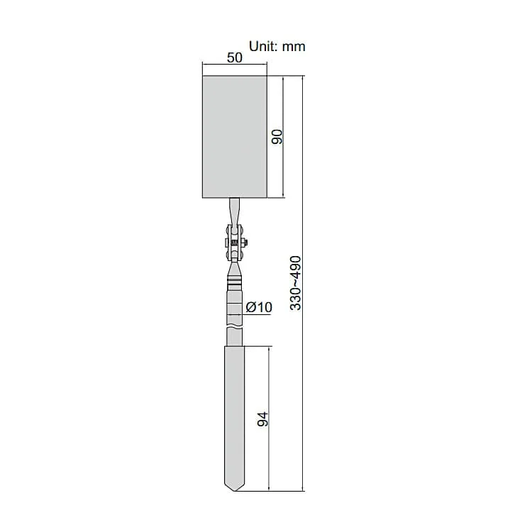 Insize 59x90 mm Telescoping Inspection Mirror, 7160-2