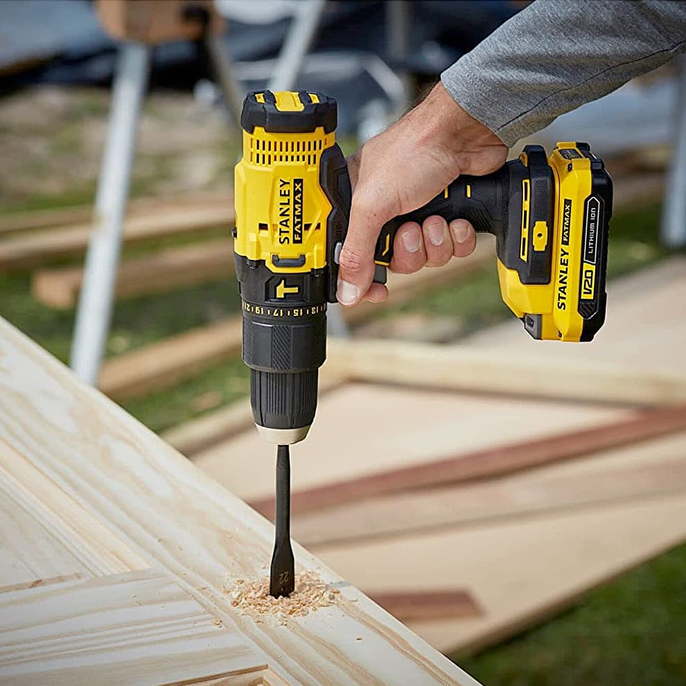 Stanley 20V / 1.5 Ah / 13 mm Cordless Brushed Hammer Drill With 100 pcs Accessories Kit (Battery & Charger Included) (FATMAX), SCD711C1H