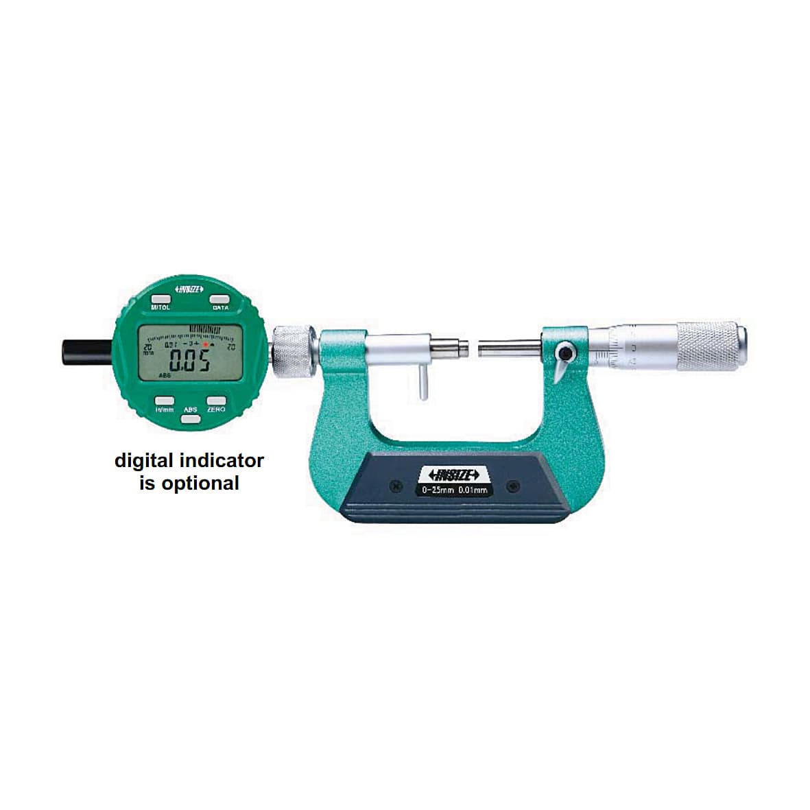 Insize 0 - 25 mm Indicating Micrometer without Indicator, 3331-25A