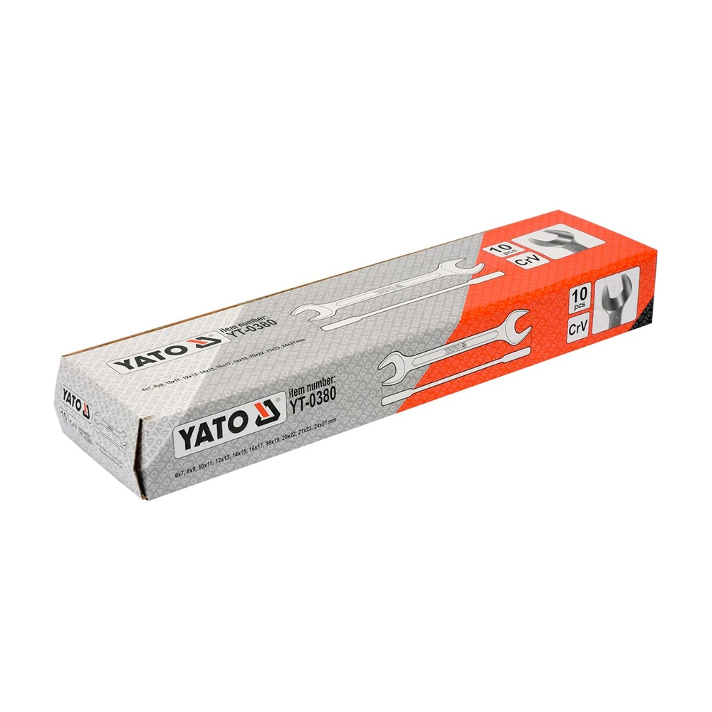 Yato 10 Pcs Double Open End Spanner Sets, YT-0380