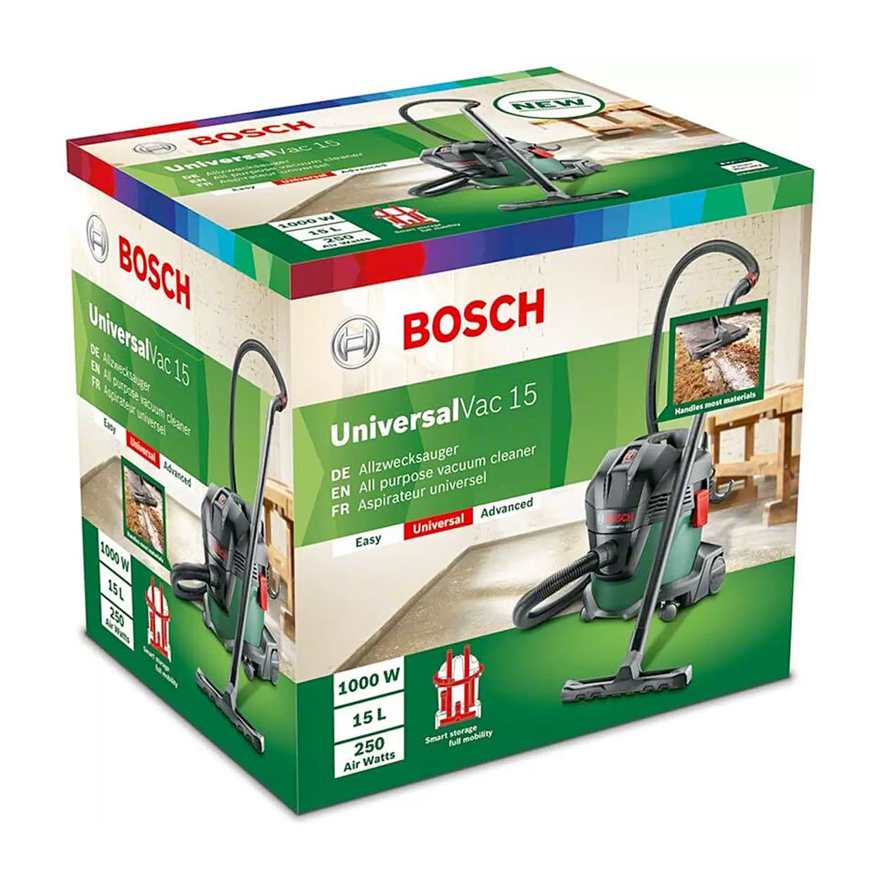 Bosch 15 Litre / 1000W Wet & Dry Vacuum Cleaner & Blower With High Suction Power, UniversalVac 15