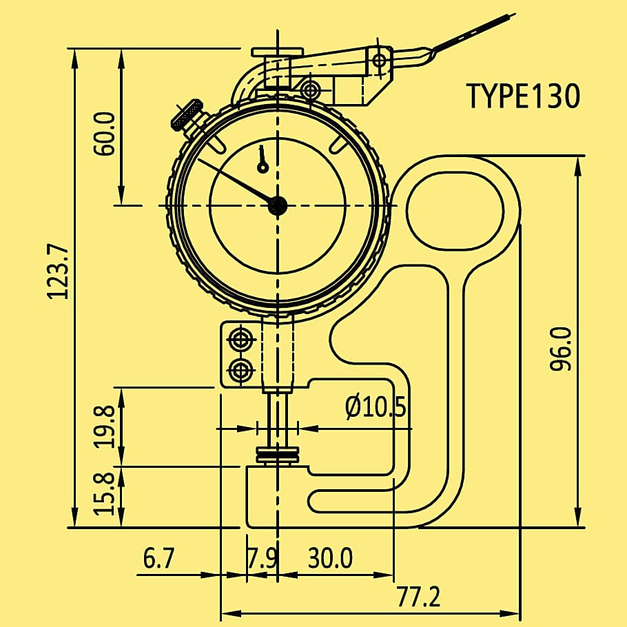 Baker 10 mm Dial Thickness Gauge (Series 130), K130/0