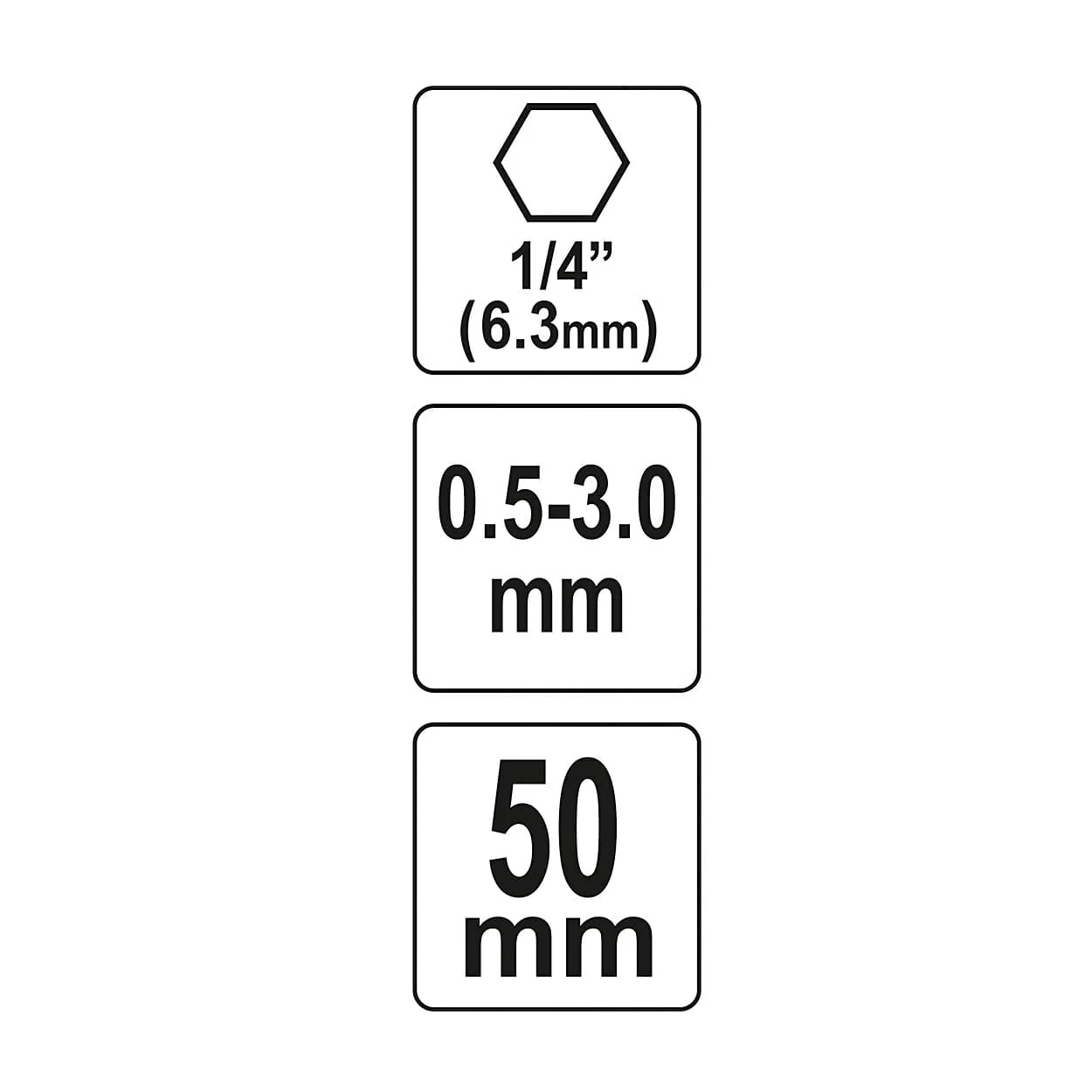 Yato 1/4 Inch , 0.5 - 3 mm Hex Keyless Chucks Snap - Out, YT-04644