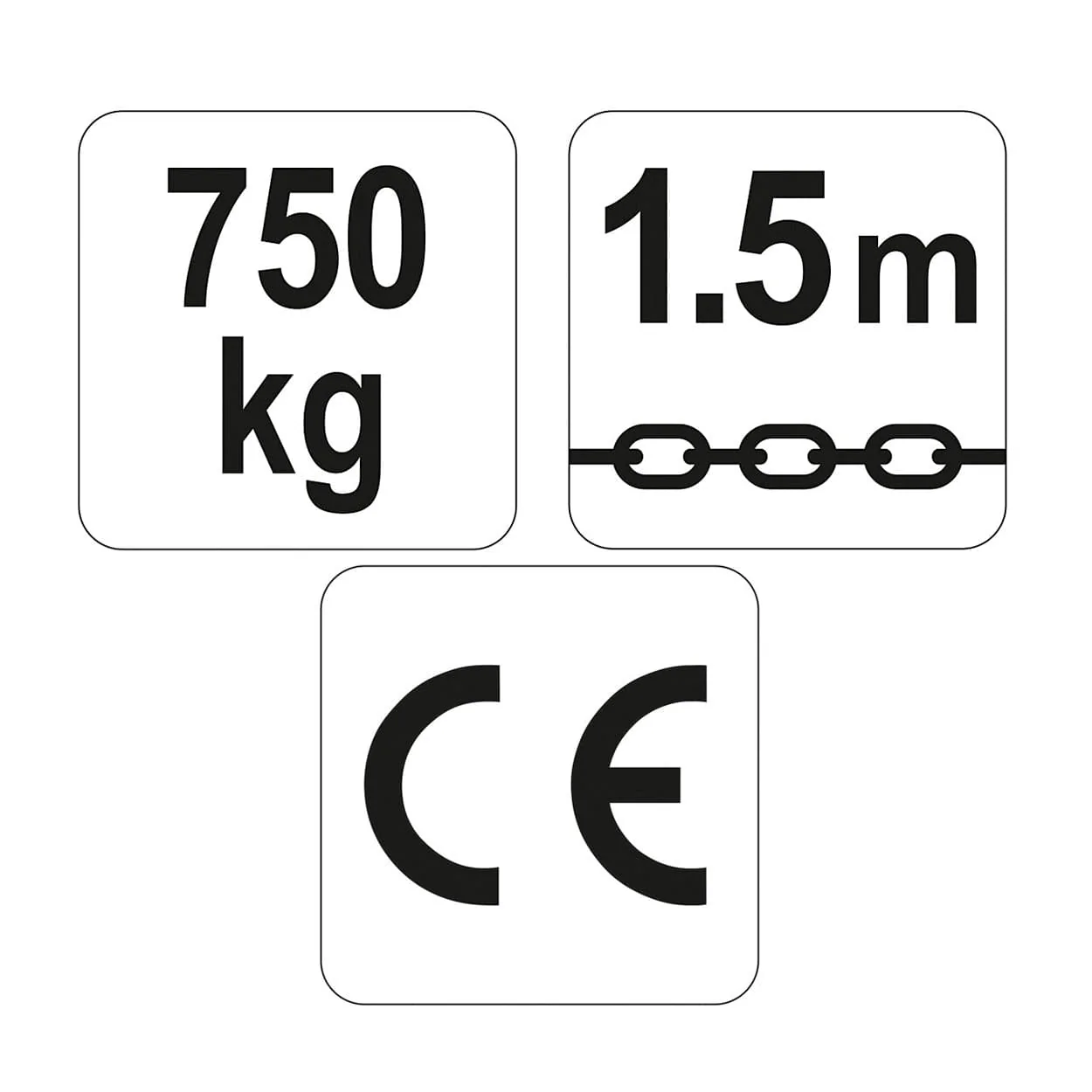 Yato 0.75 Ton / 1.5 Mtr Chain Hoist, YT-58962