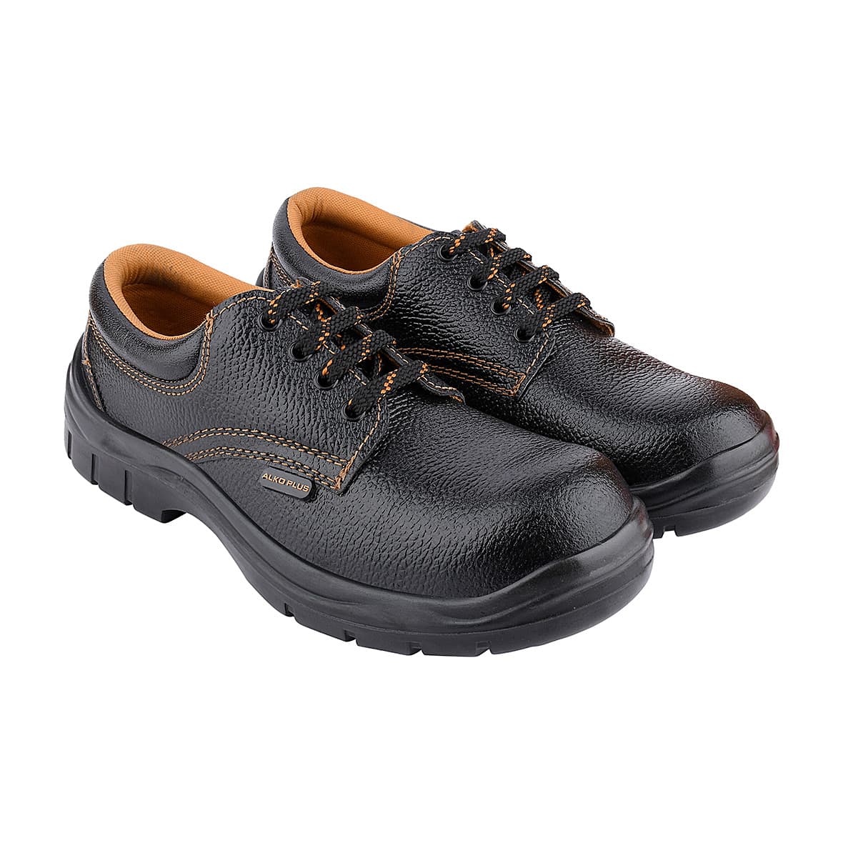Alko Plus Low Ankle Buff Leather Safety Shoe with PU Single Density Sole - Composite Toe (Black & Brown), APS 1551