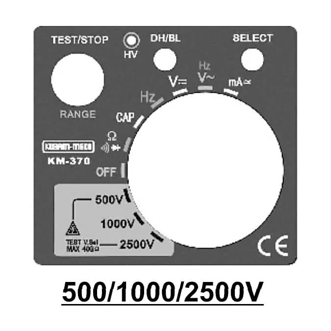 Kusam-Meco 2500V / 40G Ohms Digital Insulation Resistance Tester With Multimeter Functions, KM 370