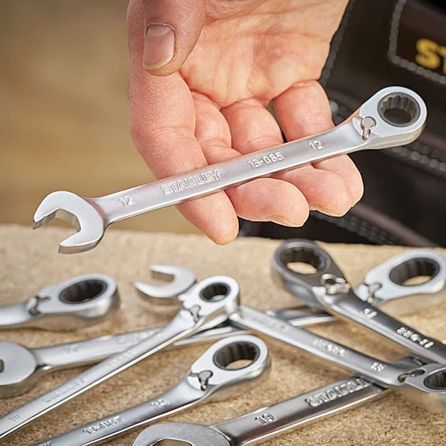 Stanley 11 mm Fatmax Anti-Slip Reversible Combination Ratchet Wrenches, FMMT13084-0