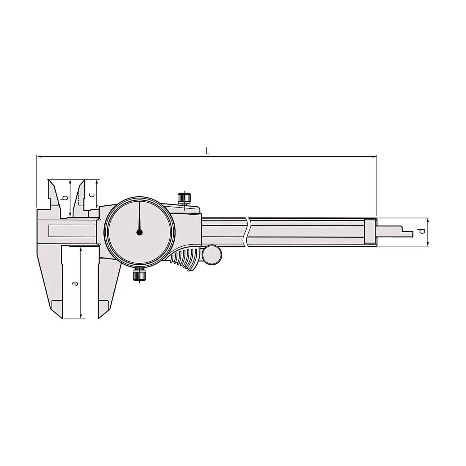 Mitutoyo 150 mm / 6 inch Dial Caliper with Locking screw & Thumb Roller (0.2 inch Per One Revolution), 505-740J