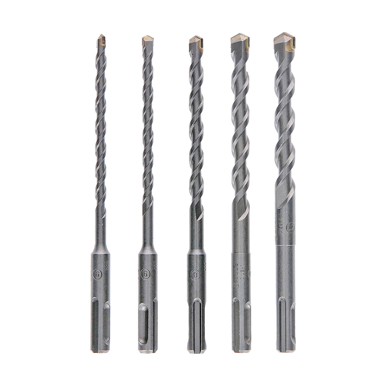 Bosch M6, M6, M8, M10, M12 SDS plus-1 Drill Bits Set (Pack of 5 Pcs), 2 608 579 120