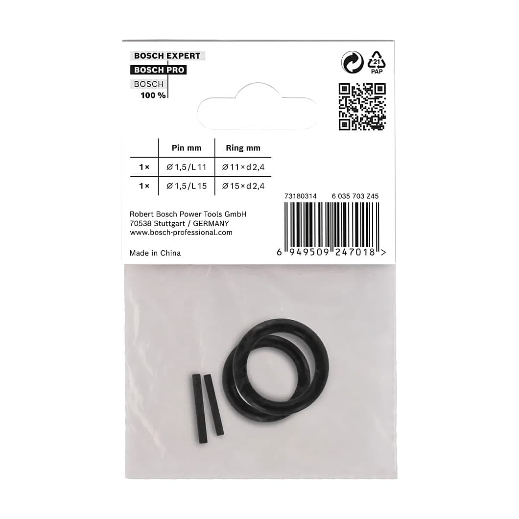 Bosch 1/2 inch Retaining Ring & Pin Set for PRO Impact Socket (Pack of 6 Pcs), 2 608 003 066