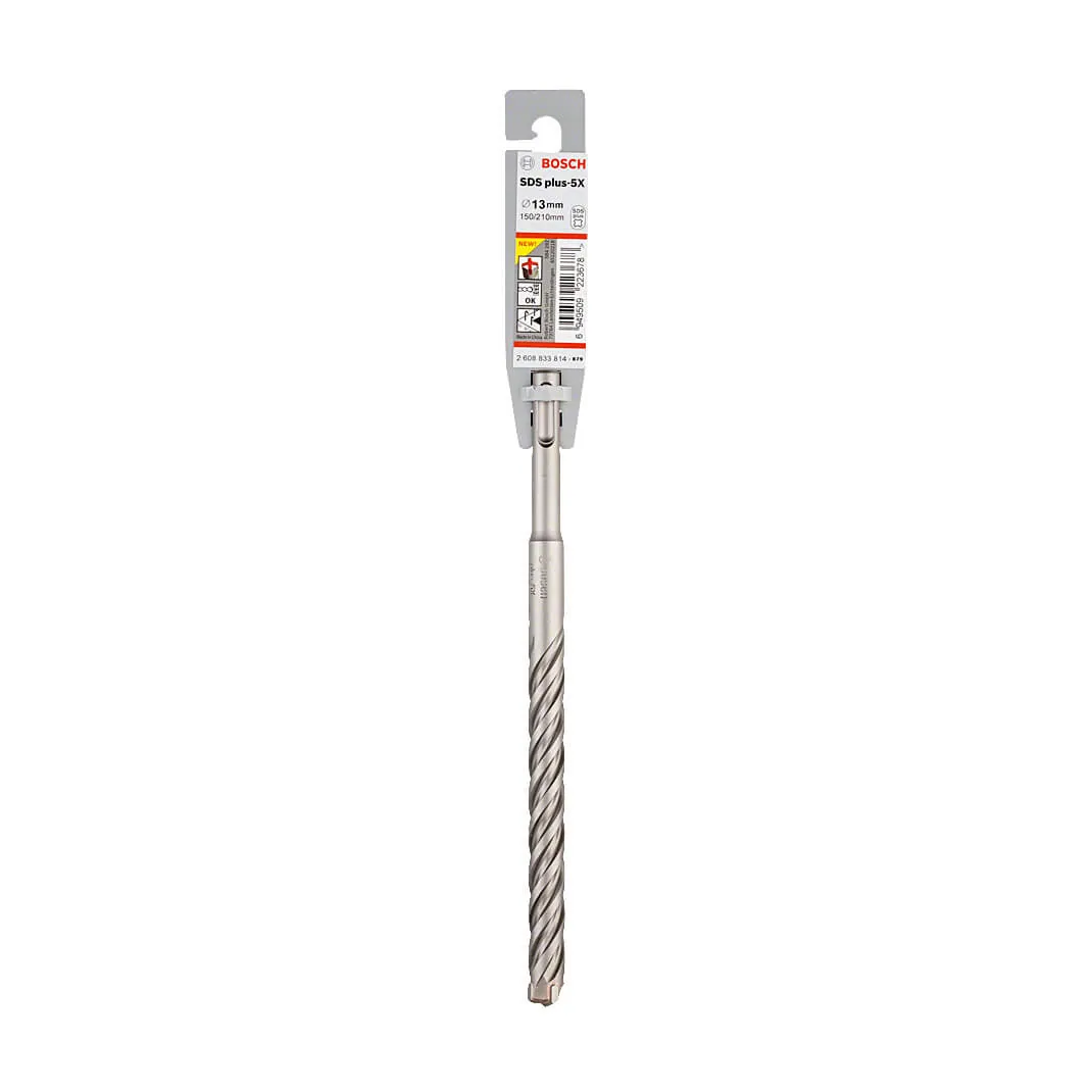 Bosch 13 x 150 x 210 mm SDS Plus-5X Hammer Drill Bits, 2 608 833 814