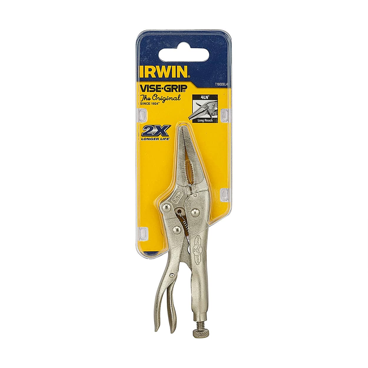 Irwin 4 inch / 100 mm Long Nose Locking Plier, T1602EL4