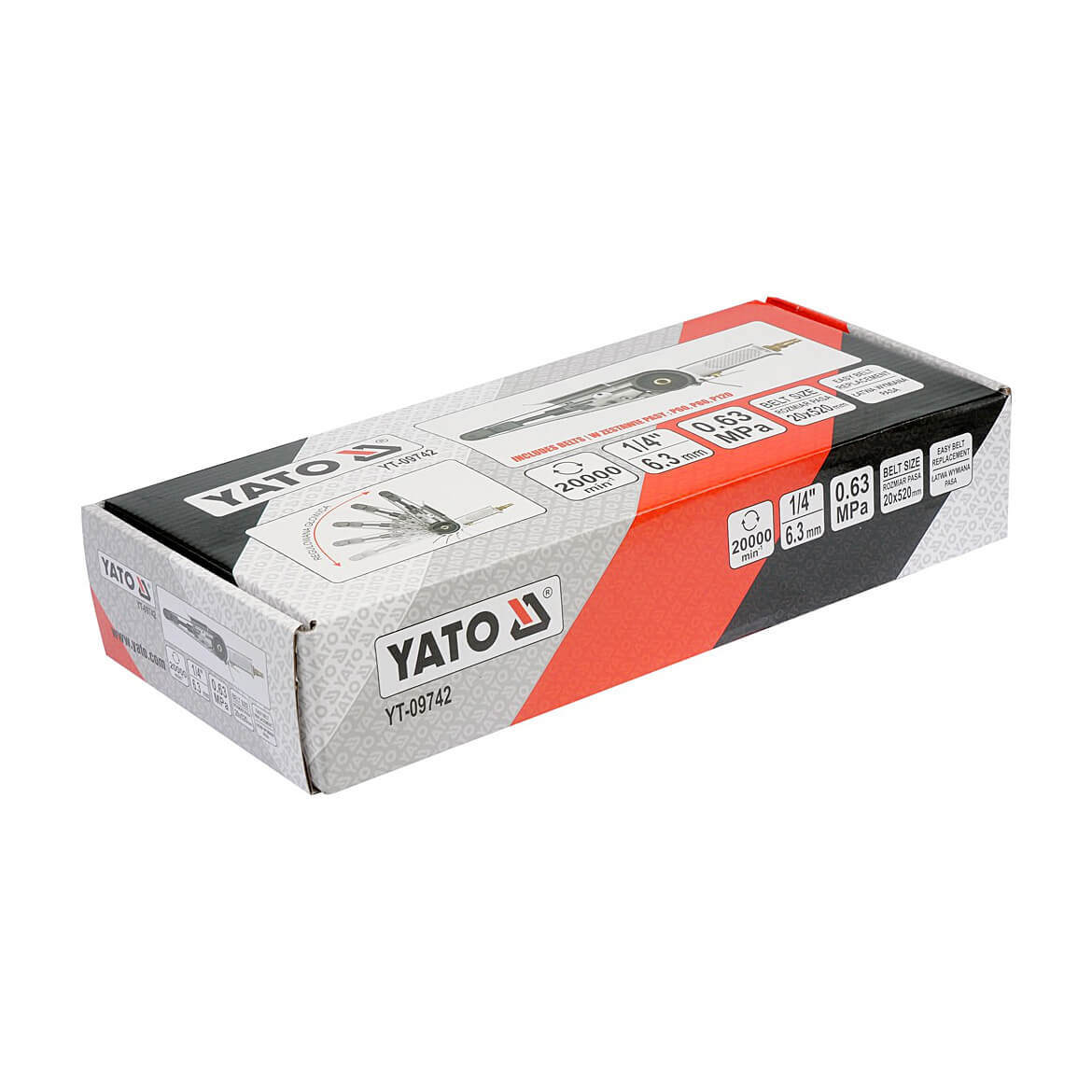 Yato 20 x 520mm Long Reach Air Belt Sander, YT-09742