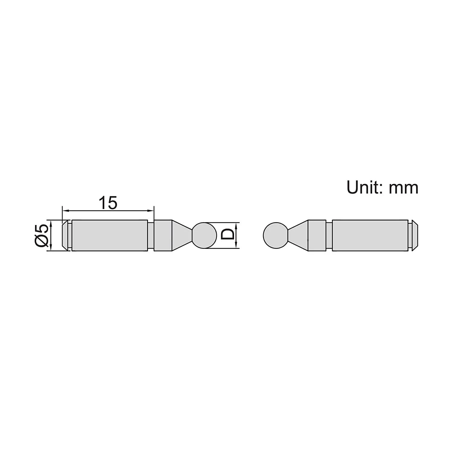 Insize 1.5 mm Dia. Ball Tip for Gear Tooth Micrometers, 7391-T2