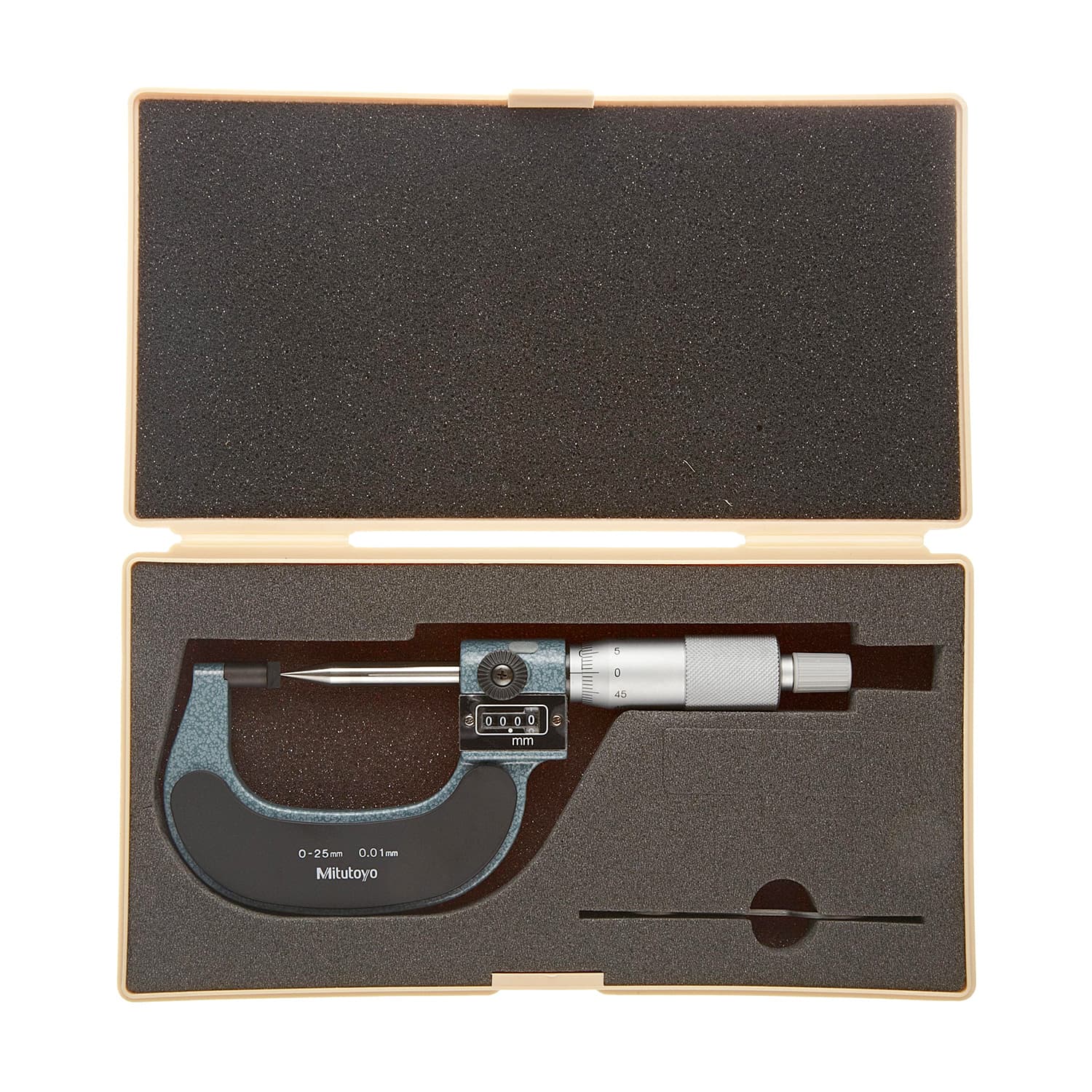 Mitutoyo 0 - 25 mm Crimp Height Micrometer with Digit Counter, 142-402