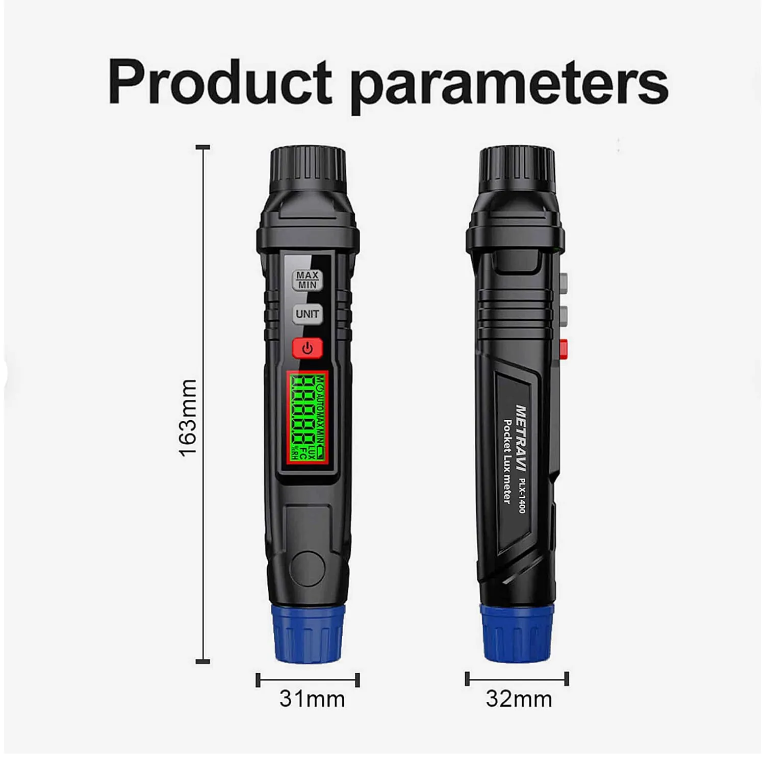 Metravi 0 - 10000 FC Digital Pocket Lux Meter, PLX-1400