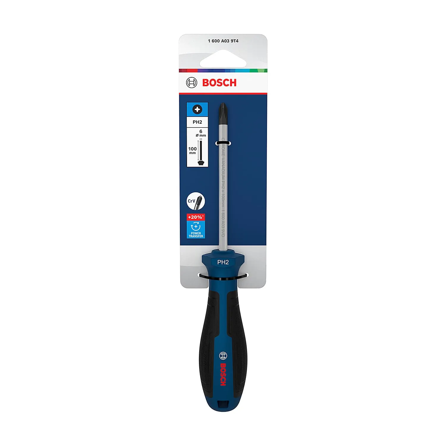 Bosch PH2 x 100 mm Blade Length Phillips Screwdriver, 1 600 A03 9T4