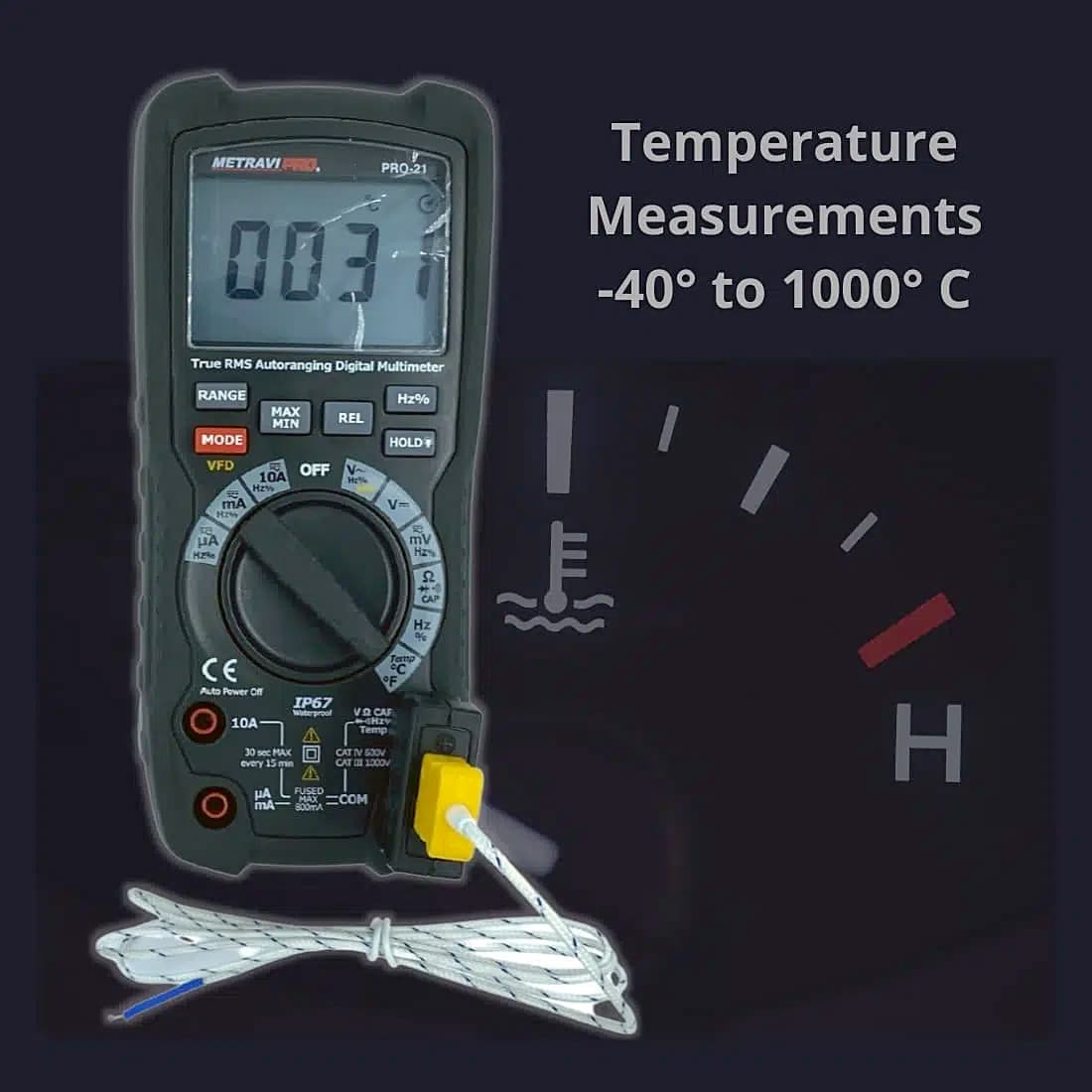 Metravi 6000 Counts / 1000 V AC / DC Digital TRMS Multimeter with VFD, PRO 21