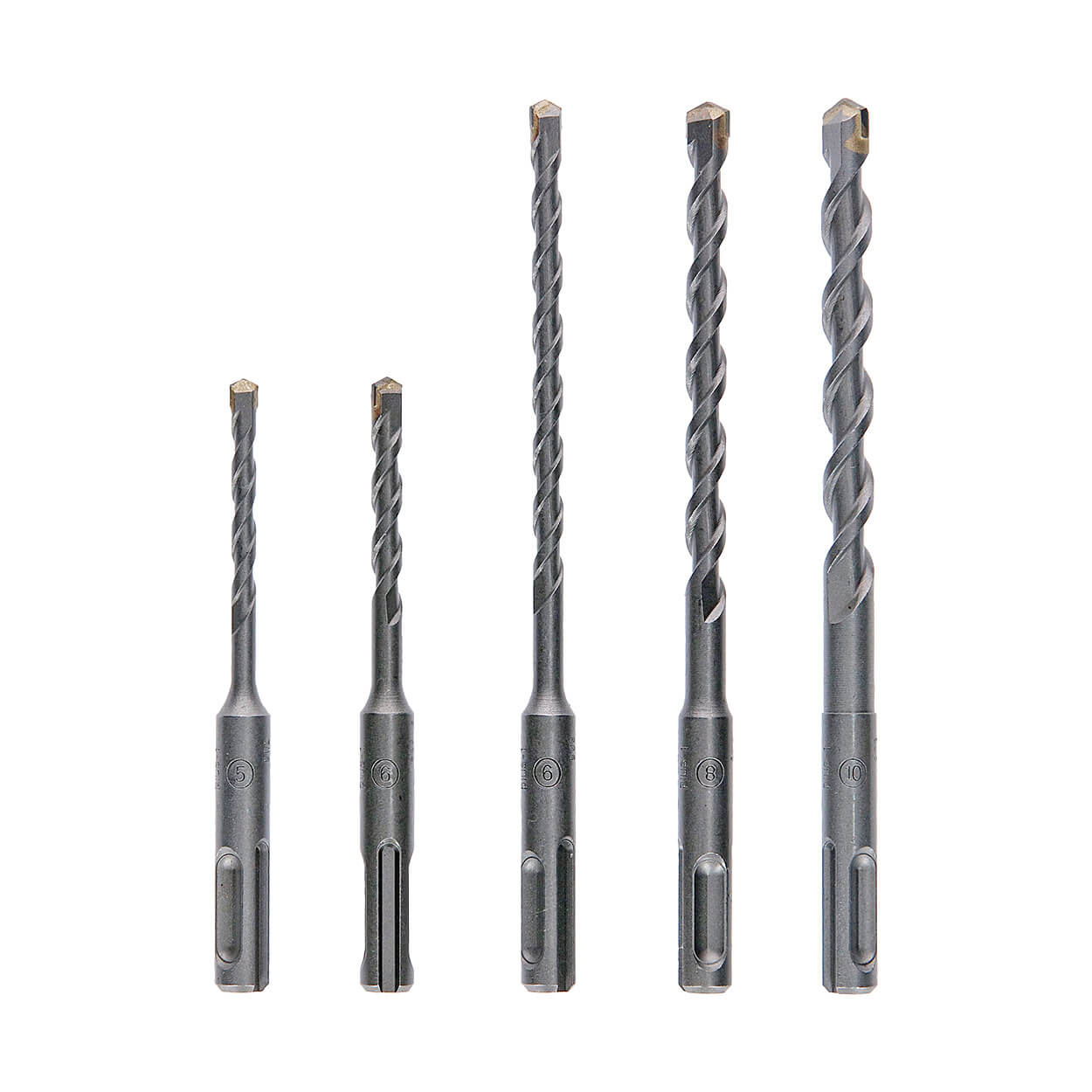 Bosch M5, M6, M6, M8, M10 SDS plus-1 Drill Bits Set (Pack of 5 Pcs), 2 608 579 119