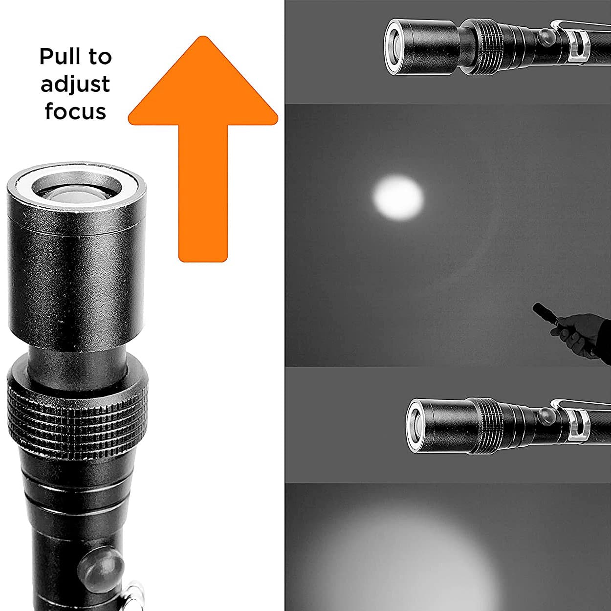 Groz 0.5W Telescopic Magnetic Pick Up Light (Extendable Torch), LED/131