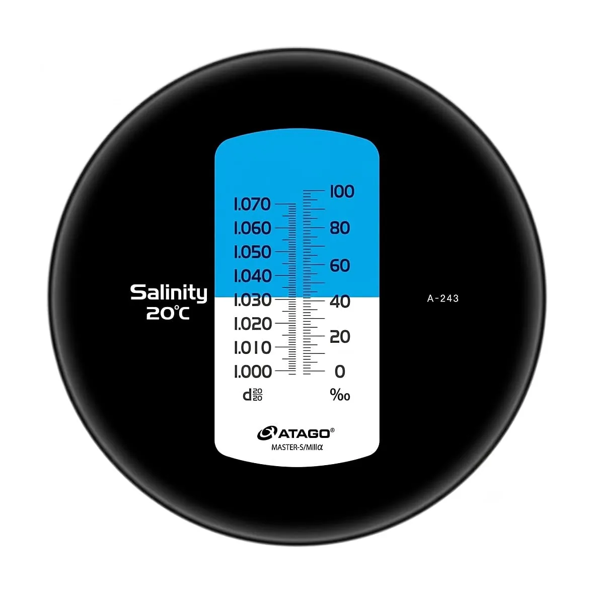 Atago 0 - 100% Salinity Hand-held Refractometer with Manual Temperature Compensation, MASTER-S/MillM