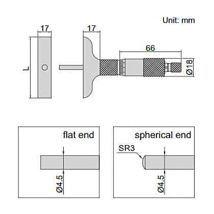 Insize 0 - 100 mm Depth Micrometer, 3240-100