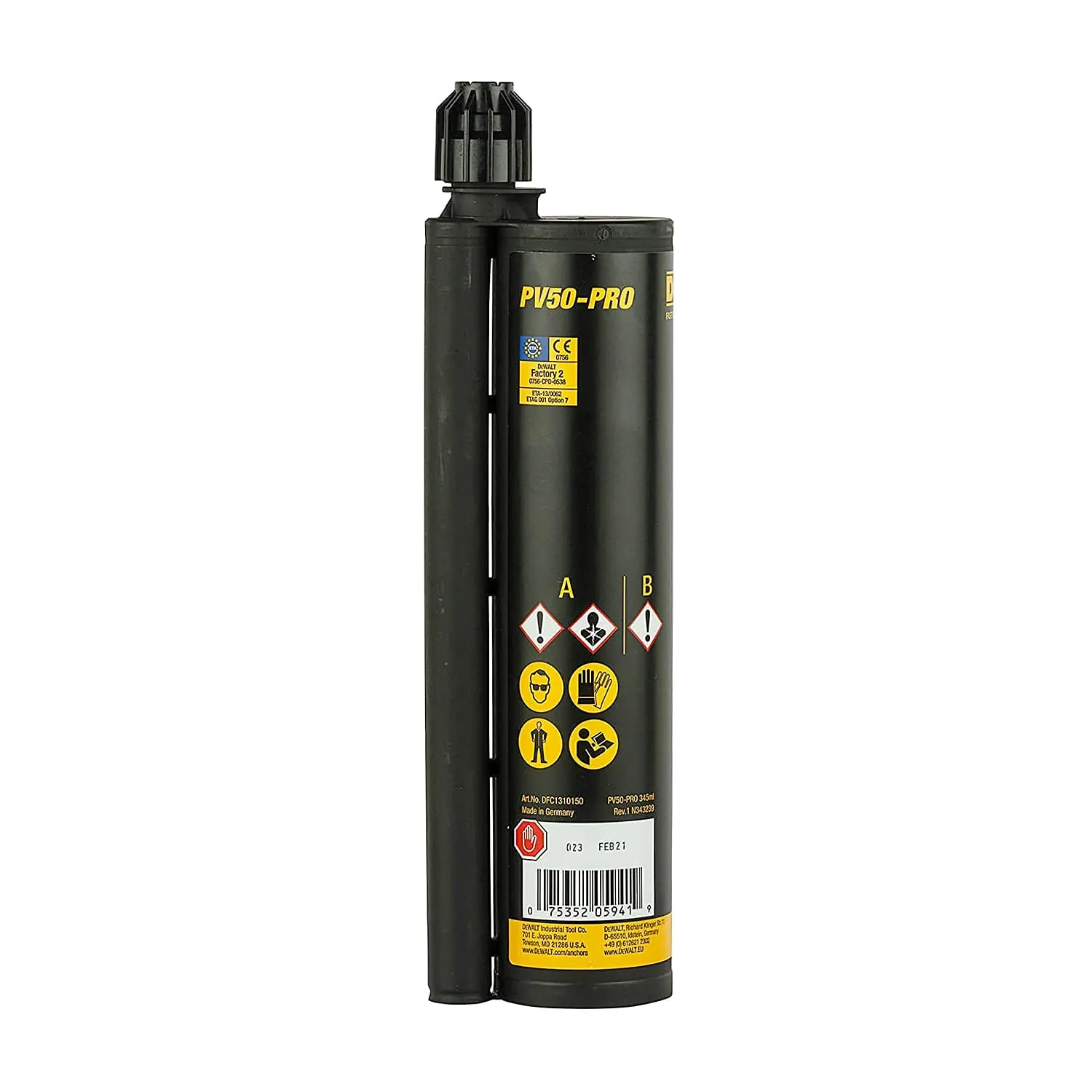 Dewalt 345 ml Adhesive Cartridge (PV50-Pro), DFC1310150