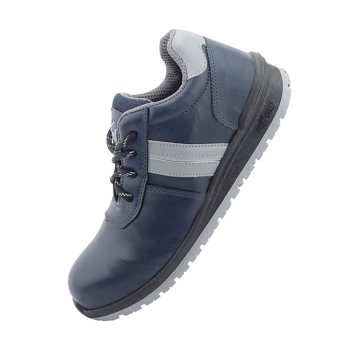 Hillson Dual Density TFP Sole Synthetic Leather Swag Safety Shoes - Steel Toe (Blue & Grey), Swag-1902